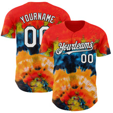 Laden Sie das Bild in den Galerie-Viewer, Custom Tie Dye White-Black Shibori Pattern Authentic Baseball Jersey