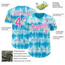 Load image into Gallery viewer, Custom Tie Dye Pink-White Shibori Pattern Authentic Baseball Jersey