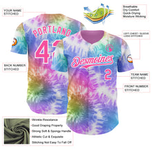 Laden Sie das Bild in den Galerie-Viewer, Custom Tie Dye Pink-White Shibori Pattern Authentic Baseball Jersey