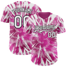 Laden Sie das Bild in den Galerie-Viewer, Custom Tie Dye White-Black Shibori Pattern Authentic Baseball Jersey