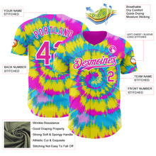 Load image into Gallery viewer, Custom Tie Dye Deep Pink-White Shibori Pattern Authentic Baseball Jersey