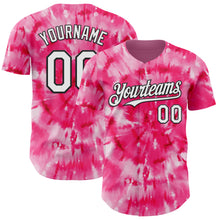 Laden Sie das Bild in den Galerie-Viewer, Custom Tie Dye White-Black Shibori Pattern Authentic Baseball Jersey