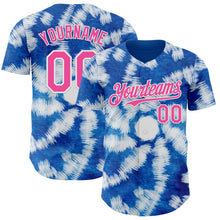 Load image into Gallery viewer, Custom Tie Dye Pink-White Shibori Pattern Authentic Baseball Jersey