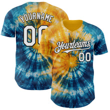 Laden Sie das Bild in den Galerie-Viewer, Custom Tie Dye White-Black Shibori Pattern Authentic Baseball Jersey