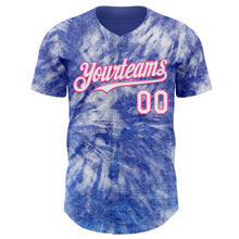 Laden Sie das Bild in den Galerie-Viewer, Custom Tie Dye White-Pink Shibori Pattern Authentic Baseball Jersey