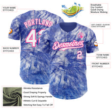 Laden Sie das Bild in den Galerie-Viewer, Custom Tie Dye White-Pink Shibori Pattern Authentic Baseball Jersey