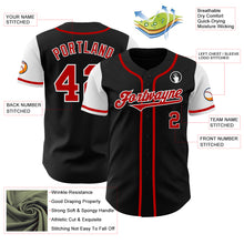 Load image into Gallery viewer, Custom Black Red-White Authentic Two Tone Baseball Jersey