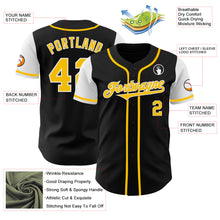 Load image into Gallery viewer, Custom Black Gold-White Authentic Two Tone Baseball Jersey