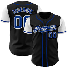 Load image into Gallery viewer, Custom Black Royal-White Authentic Two Tone Baseball Jersey