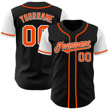 Load image into Gallery viewer, Custom Black Orange-White Authentic Two Tone Baseball Jersey