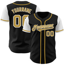 Load image into Gallery viewer, Custom Black Old Gold-White Authentic Two Tone Baseball Jersey