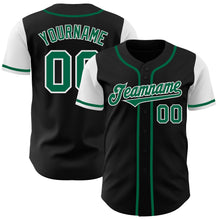 Load image into Gallery viewer, Custom Black Kelly Green-White Authentic Two Tone Baseball Jersey