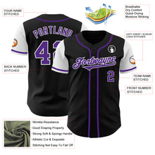 Load image into Gallery viewer, Custom Black Purple-White Authentic Two Tone Baseball Jersey