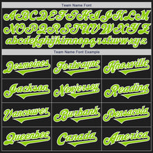 Load image into Gallery viewer, Custom Black Neon Green-White Authentic Two Tone Baseball Jersey