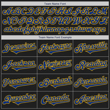 Load image into Gallery viewer, Custom Black Royal-Gold Authentic Two Tone Baseball Jersey