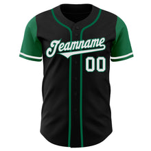 Load image into Gallery viewer, Custom Black White-Kelly Green Authentic Two Tone Baseball Jersey
