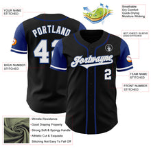 Load image into Gallery viewer, Custom Black White-Royal Authentic Two Tone Baseball Jersey