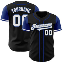 Load image into Gallery viewer, Custom Black White-Royal Authentic Two Tone Baseball Jersey