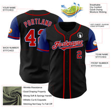 Load image into Gallery viewer, Custom Black Red-Royal Authentic Two Tone Baseball Jersey