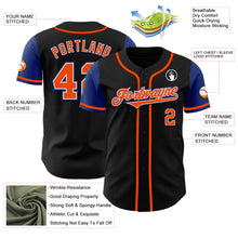 Load image into Gallery viewer, Custom Black Orange-Royal Authentic Two Tone Baseball Jersey