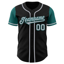 Load image into Gallery viewer, Custom Black Gray-Teal Authentic Two Tone Baseball Jersey