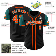 Load image into Gallery viewer, Custom Black Orange-Teal Authentic Two Tone Baseball Jersey