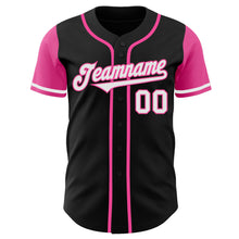 Load image into Gallery viewer, Custom Black White-Pink Authentic Two Tone Baseball Jersey
