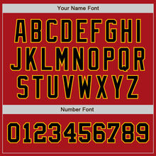 Load image into Gallery viewer, Custom Red Black-Gold Authentic Two Tone Baseball Jersey