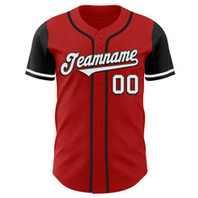 Load image into Gallery viewer, Custom Red White-Black Authentic Two Tone Baseball Jersey