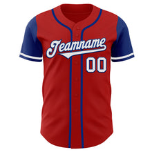 Load image into Gallery viewer, Custom Red White-Royal Authentic Two Tone Baseball Jersey
