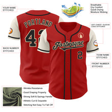 Load image into Gallery viewer, Custom Red Black-Cream Authentic Two Tone Baseball Jersey