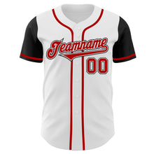 Laden Sie das Bild in den Galerie-Viewer, Custom White Red-Black Authentic Two Tone Baseball Jersey