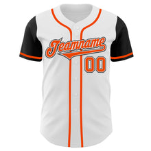 Laden Sie das Bild in den Galerie-Viewer, Custom White Orange-Black Authentic Two Tone Baseball Jersey