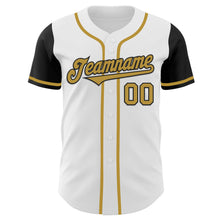 Laden Sie das Bild in den Galerie-Viewer, Custom White Old Gold-Black Authentic Two Tone Baseball Jersey