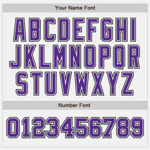 Laden Sie das Bild in den Galerie-Viewer, Custom White Purple-Black Authentic Two Tone Baseball Jersey