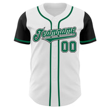 Laden Sie das Bild in den Galerie-Viewer, Custom White Kelly Green-Black Authentic Two Tone Baseball Jersey
