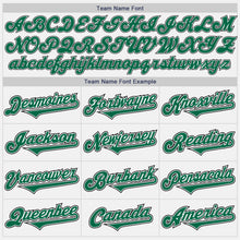 Laden Sie das Bild in den Galerie-Viewer, Custom White Kelly Green-Black Authentic Two Tone Baseball Jersey