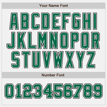 Laden Sie das Bild in den Galerie-Viewer, Custom White Kelly Green-Black Authentic Two Tone Baseball Jersey