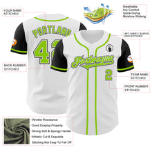 Laden Sie das Bild in den Galerie-Viewer, Custom White Neon Green-Black Authentic Two Tone Baseball Jersey