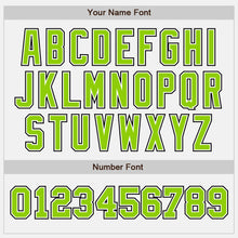 Laden Sie das Bild in den Galerie-Viewer, Custom White Neon Green-Black Authentic Two Tone Baseball Jersey