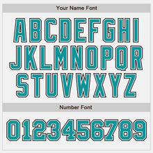 Load image into Gallery viewer, Custom White Teal-Black Authentic Two Tone Baseball Jersey
