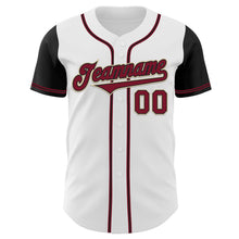 Laden Sie das Bild in den Galerie-Viewer, Custom White Crimson-Black Authentic Two Tone Baseball Jersey