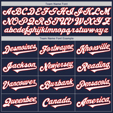 Load image into Gallery viewer, Custom Navy White-Red Authentic Two Tone Baseball Jersey