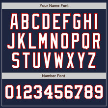 Load image into Gallery viewer, Custom Navy White-Red Authentic Two Tone Baseball Jersey