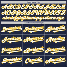 Load image into Gallery viewer, Custom Navy White-Gold Authentic Two Tone Baseball Jersey