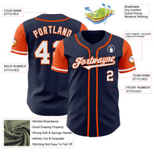 Load image into Gallery viewer, Custom Navy White-Orange Authentic Two Tone Baseball Jersey