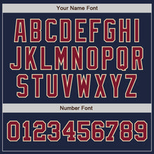 Load image into Gallery viewer, Custom Navy Crimson-Cream Authentic Two Tone Baseball Jersey