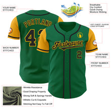 Load image into Gallery viewer, Custom Kelly Green Black-Gold Authentic Two Tone Baseball Jersey