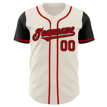 Load image into Gallery viewer, Custom Cream Red-Black Authentic Two Tone Baseball Jersey