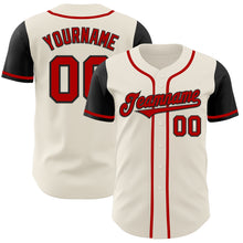 Load image into Gallery viewer, Custom Cream Red-Black Authentic Two Tone Baseball Jersey